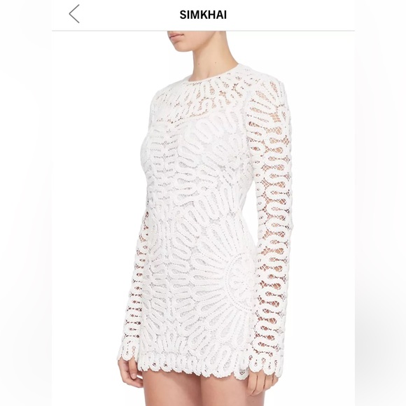 Simkhai McCall Crocheted Long-Sleeve Minidress - Picture 4 of 7